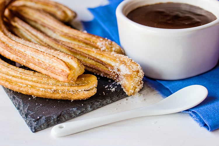 Spanish churros con chocolate