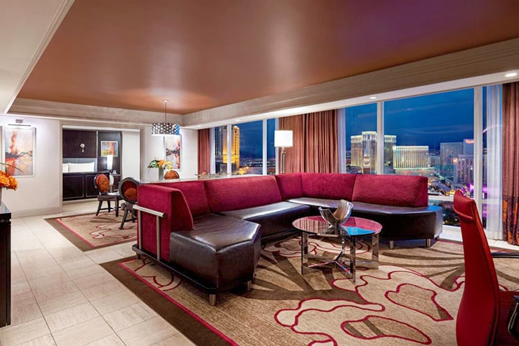 The Mirage Las Vegas, Nevada, USA, lounge room in the two bedroom apartment