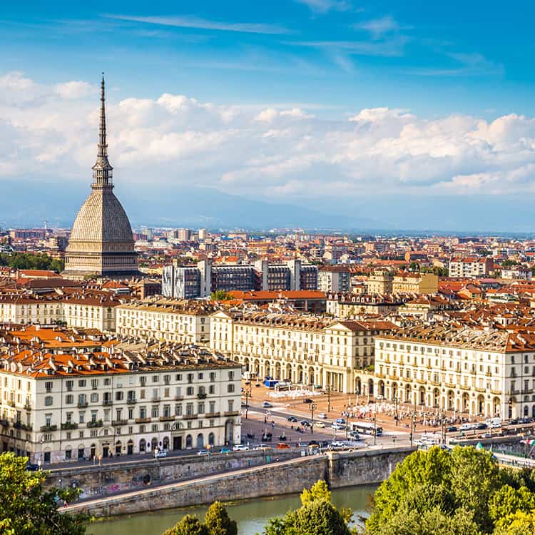 View of Turin that is a great places close to Milan