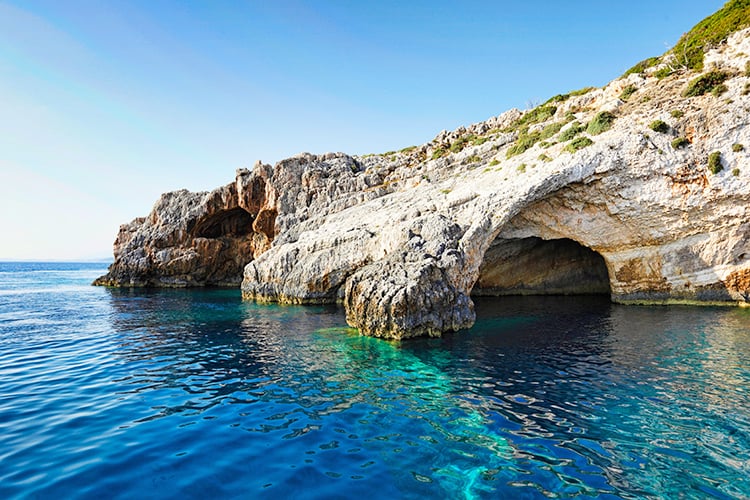 Blue Caves in Zakynthos island, Greece