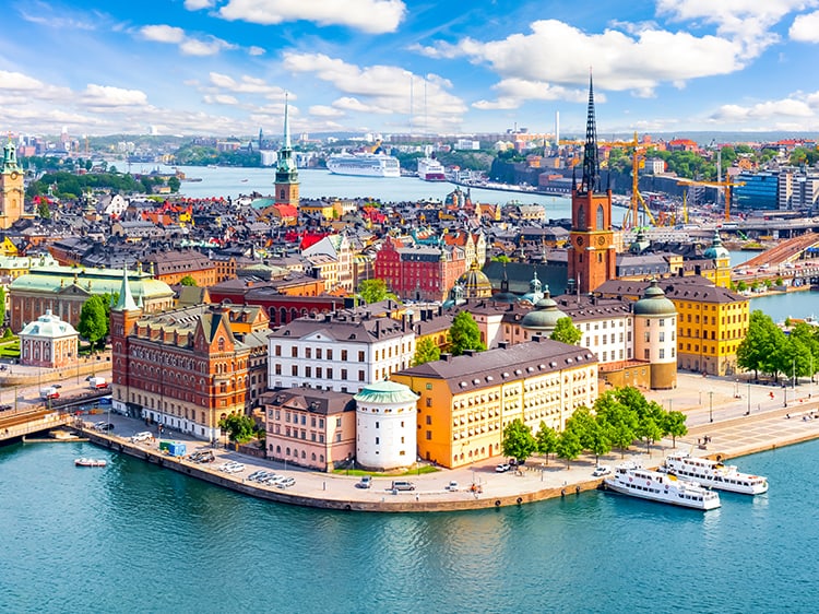 Best Stockholm Boat Tours aerial shot of the city