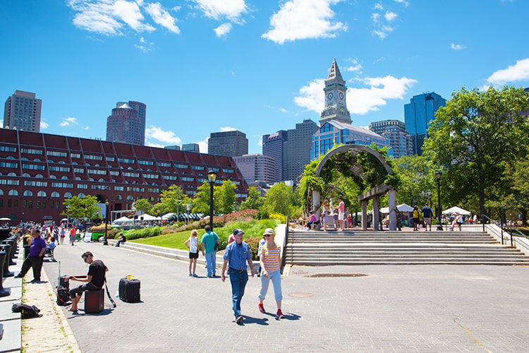 Boston North End Park on Rose Kenedy Greenway, USA