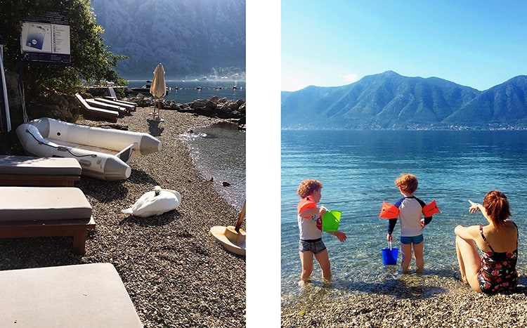 Family on Kotor Bay Casa del Mar Beach A Princess Travelling with Twins