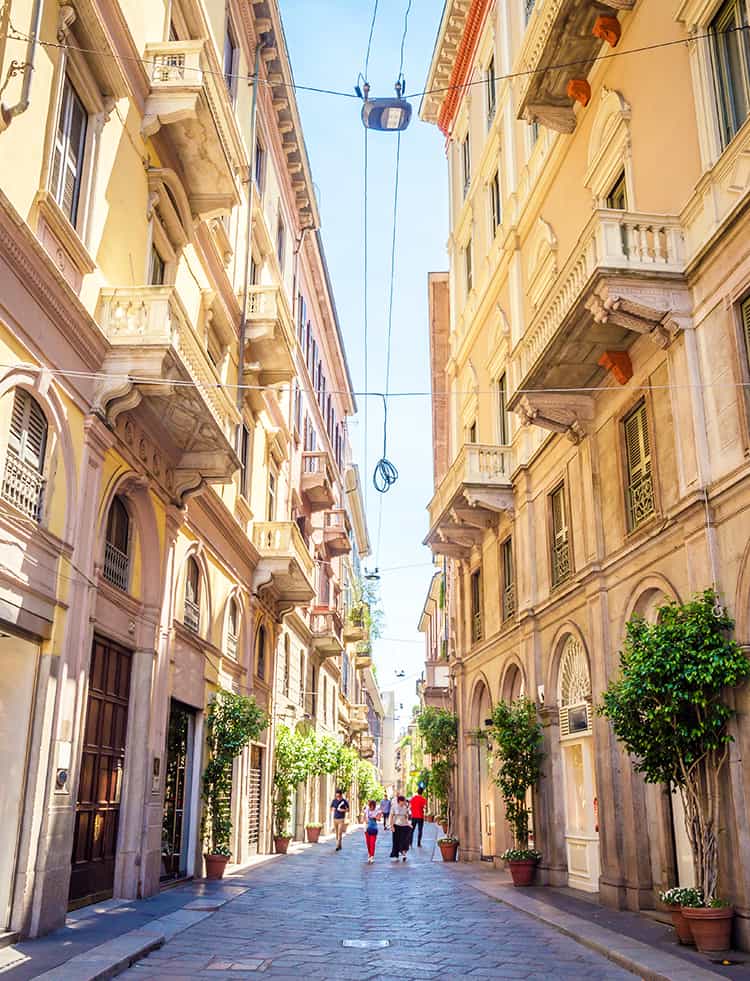 Street in Milan italy, old town