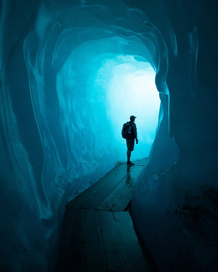 Rhone Glacier in Switzerland