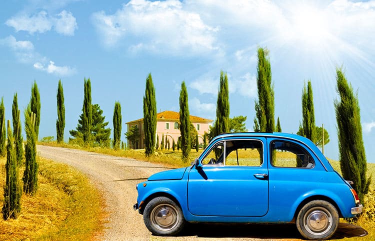 Vintage Fiat Wine Tour from Florence