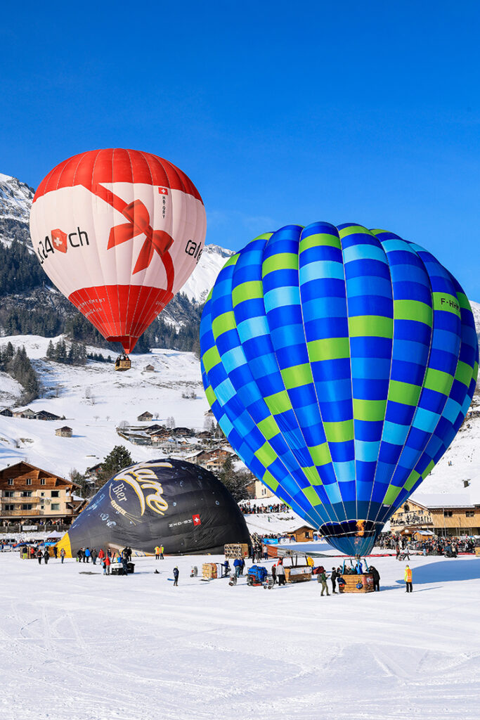 International Hot Air Ballon Festival at the Swiss Alps 