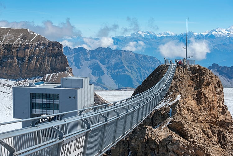 suspension bridge, Glacier 3000 in Switzerland