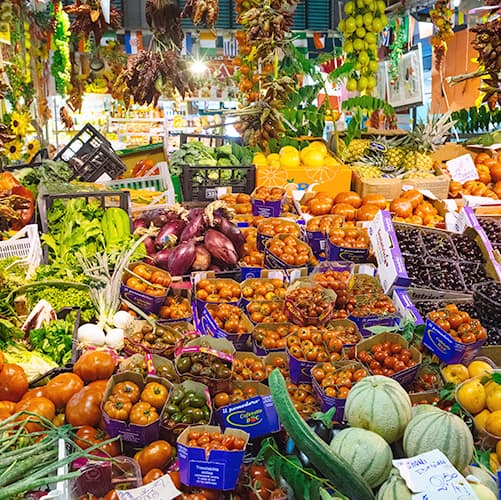 Best Florence Cooking Class - Florence Central Market fruit and vegetables