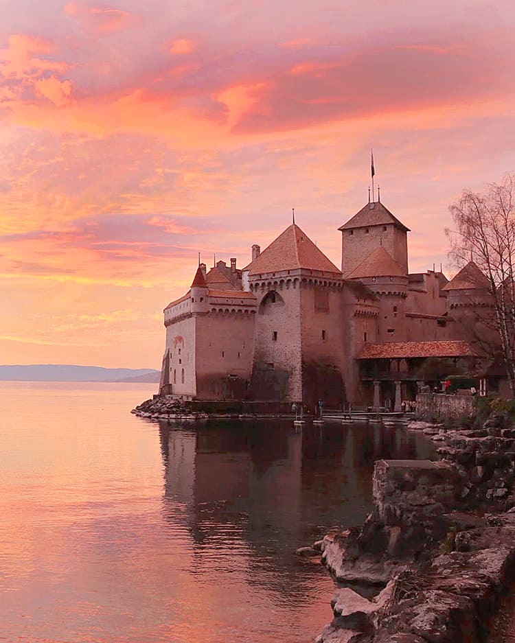 Chillon Castle at sunset by got my backpack