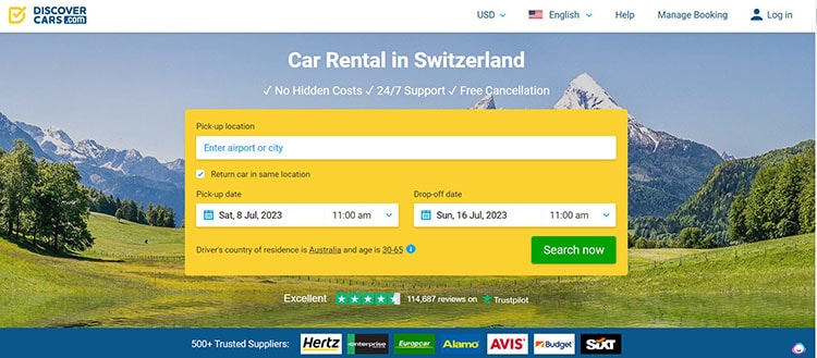 DiscoverCars Renting a Car in Switzerland