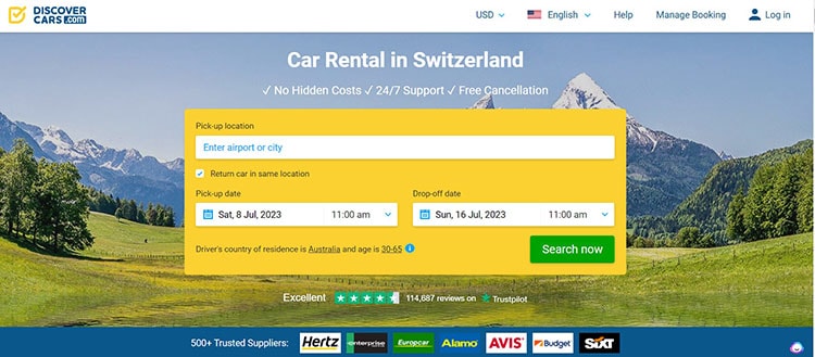 DiscoverCars Renting a Car in Switzerland