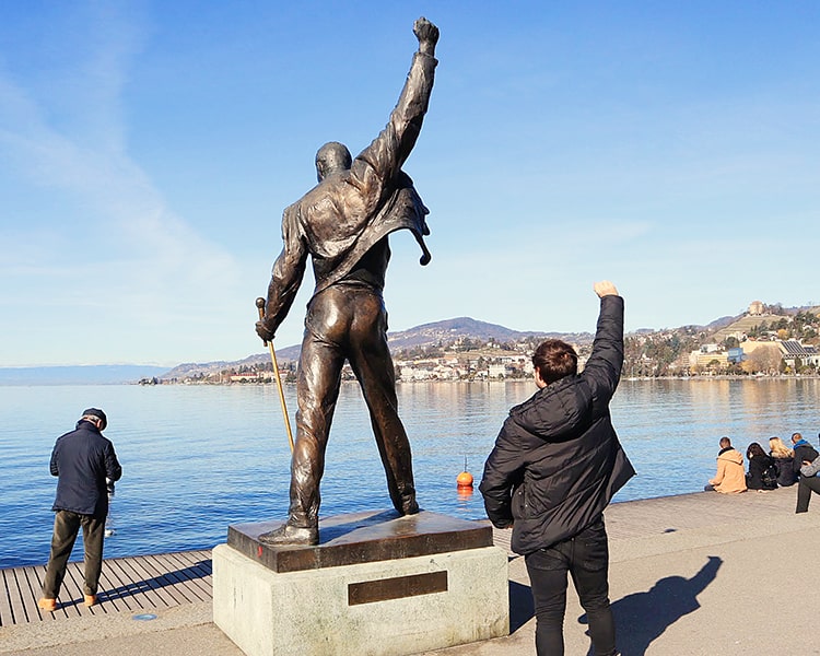 Montreux promenade with Freddie Mercury Statue by got my backpack