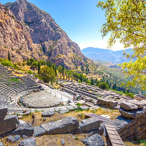 Best Day Trips from Athens, The Amphiteatre at the Temple of Apollo in Delphi, Greece