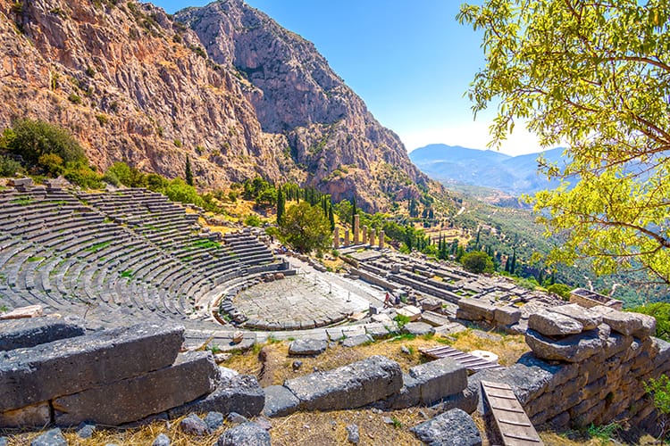 Best Day Trips from Athens, The Amphitheatre at the Temple of Apollo in Delphi, Greece