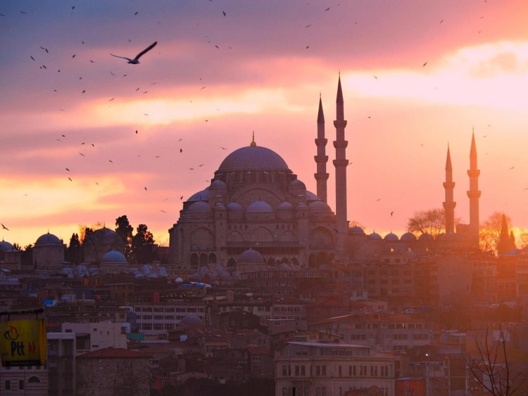 Istanbul mosque at sunset