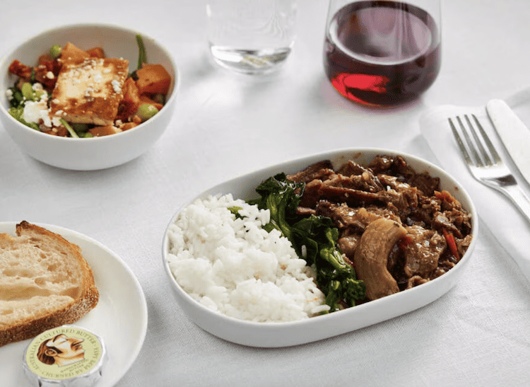 Qantas Airlines Premium Economy Meal Example