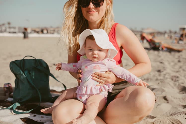 beach hacks for babies - pack a backpack diaper bag for the day