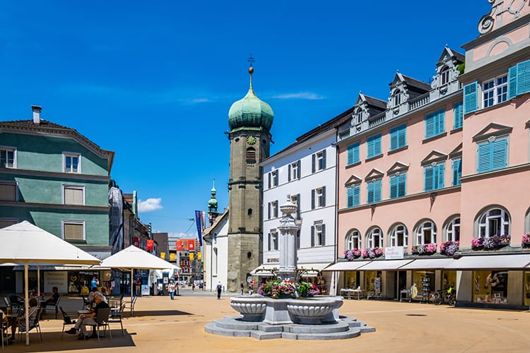 City of Bregenz on Lake of Constanz , Bodensee, Town Center