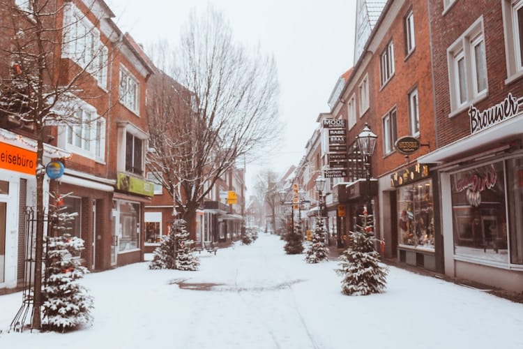 Emden Germany Town Center in January