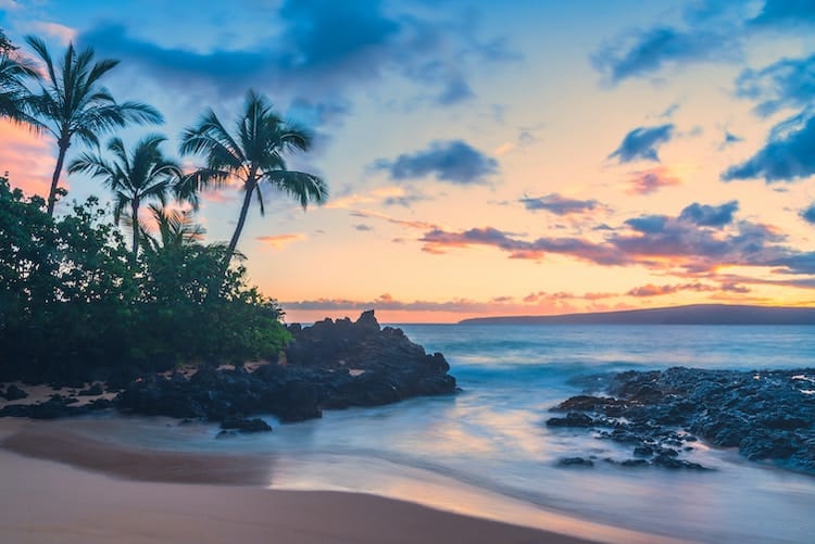 Sunset at Secret Cove Beach Hawaii