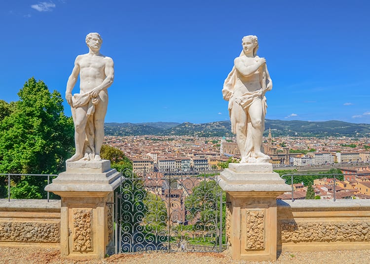Statues in Bardini Gardens in Florence