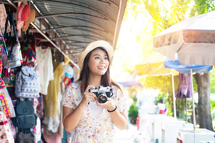 Taking photos in a market in KL