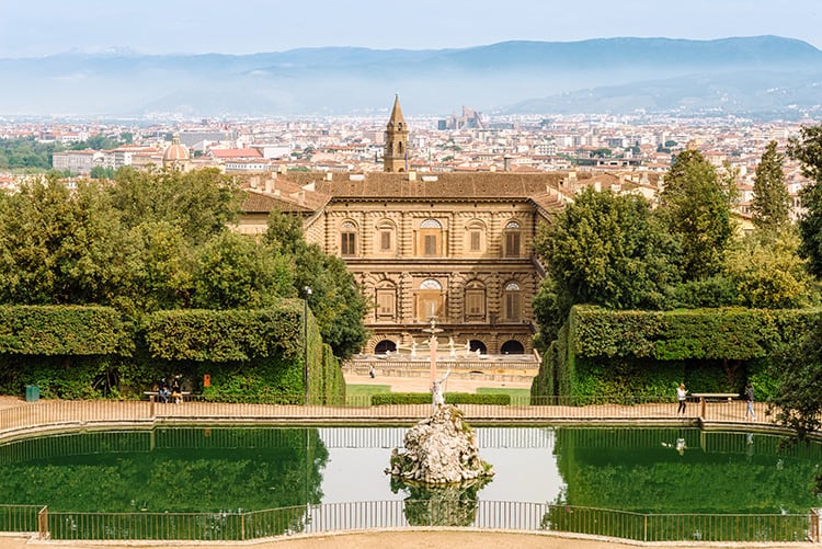 View of Palazzo Pitti from the Boboli Gardens in Florence