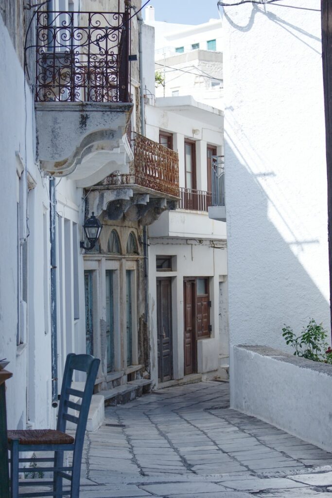 Street amongst buildings in Naxos Greece
