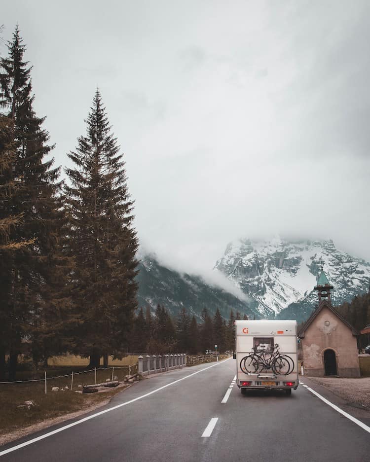 RV Glamping with bicycles on back