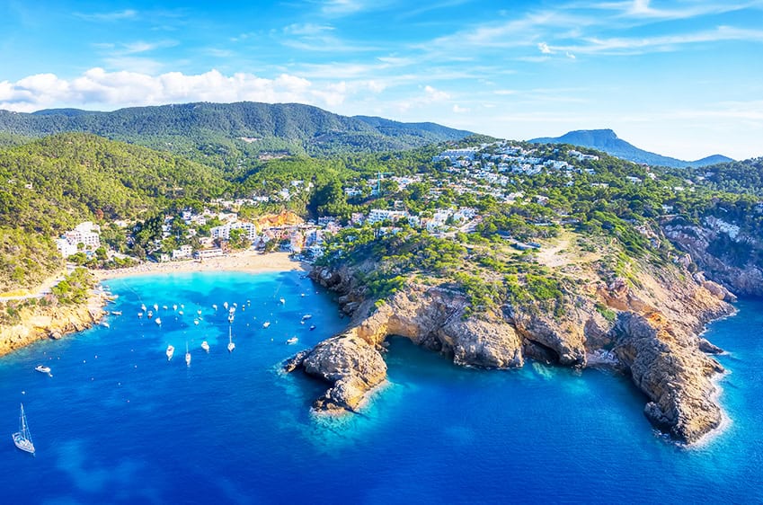 Best islands in Spain - Ibiza Island aerial view