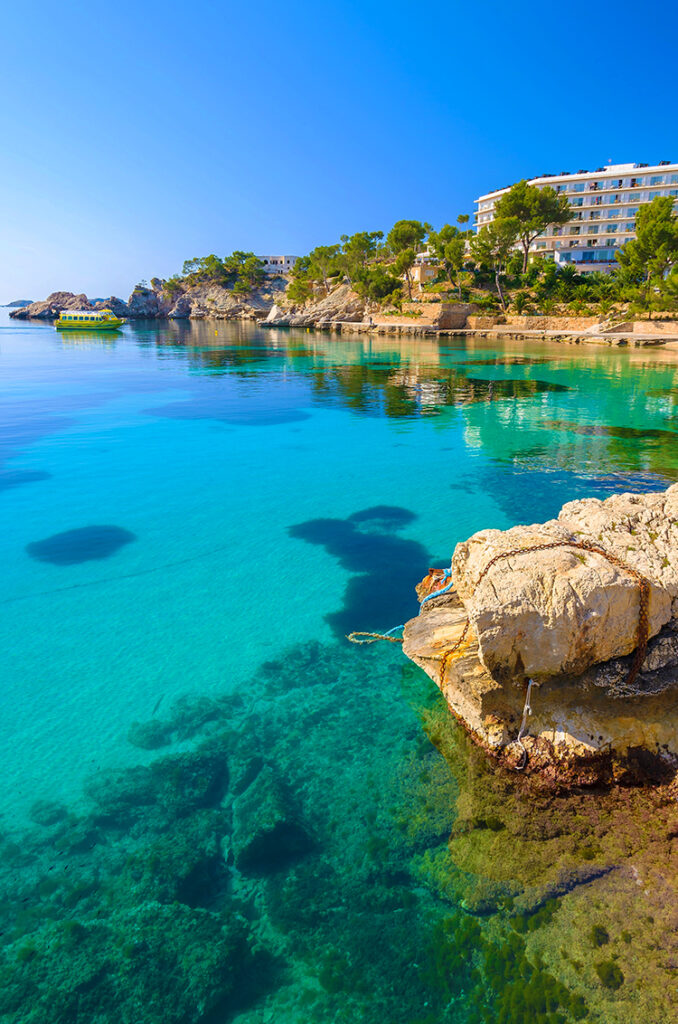 Best islands in Spain - Turquoise sea in Cala Fornells bay, Majorca island, Spain