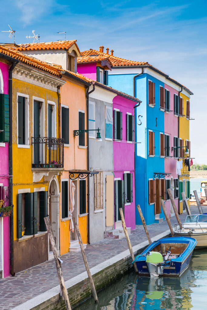 Burano near Venice in Italy