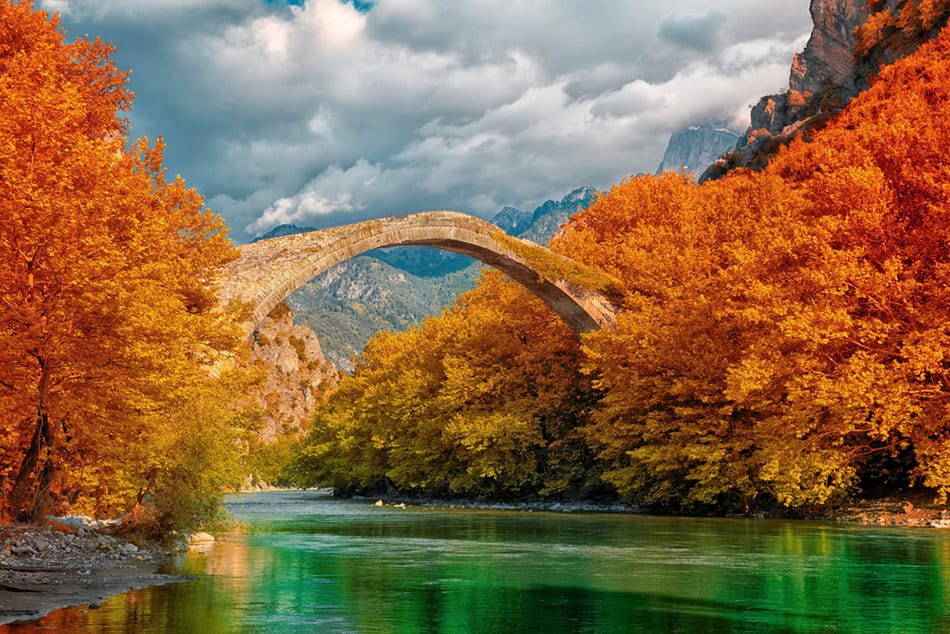 Konitsa bridge and Aoos River, Greece
