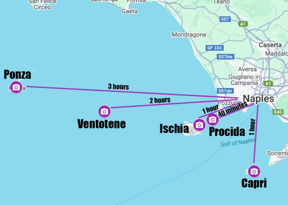 islands to visit on a day trip from Naples, Italy
