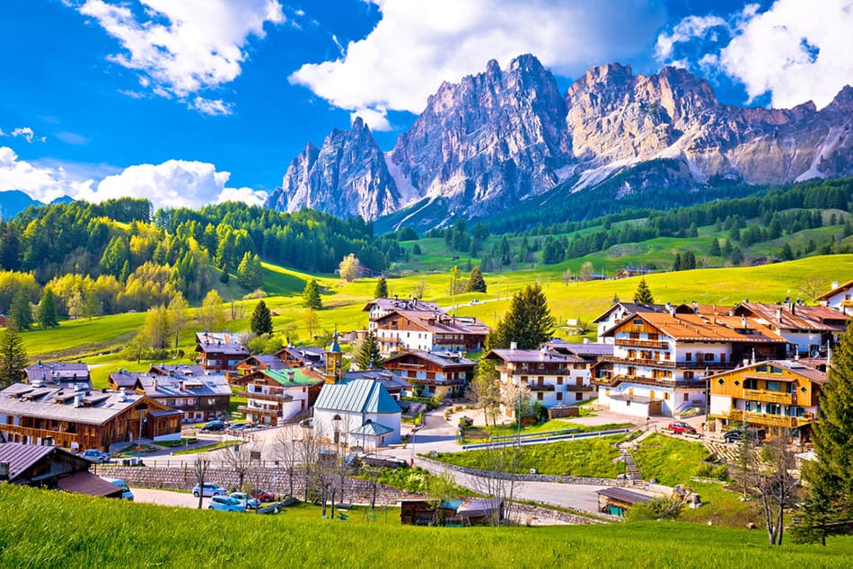 Cortina d'Ampezzo In the Dolomites, Italy