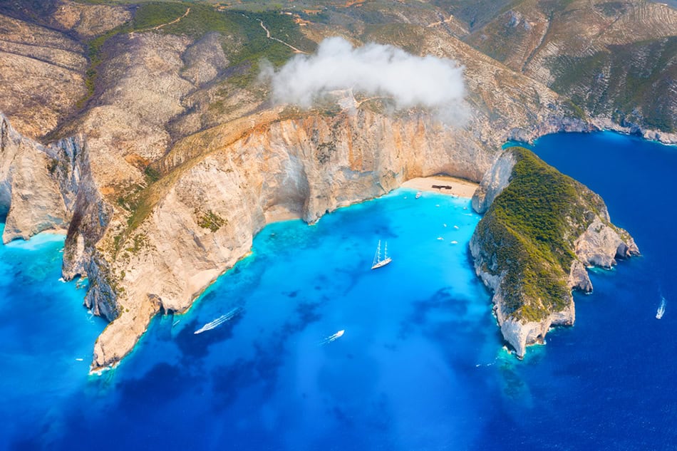 where to find the bluest water in the world - Zakynthos