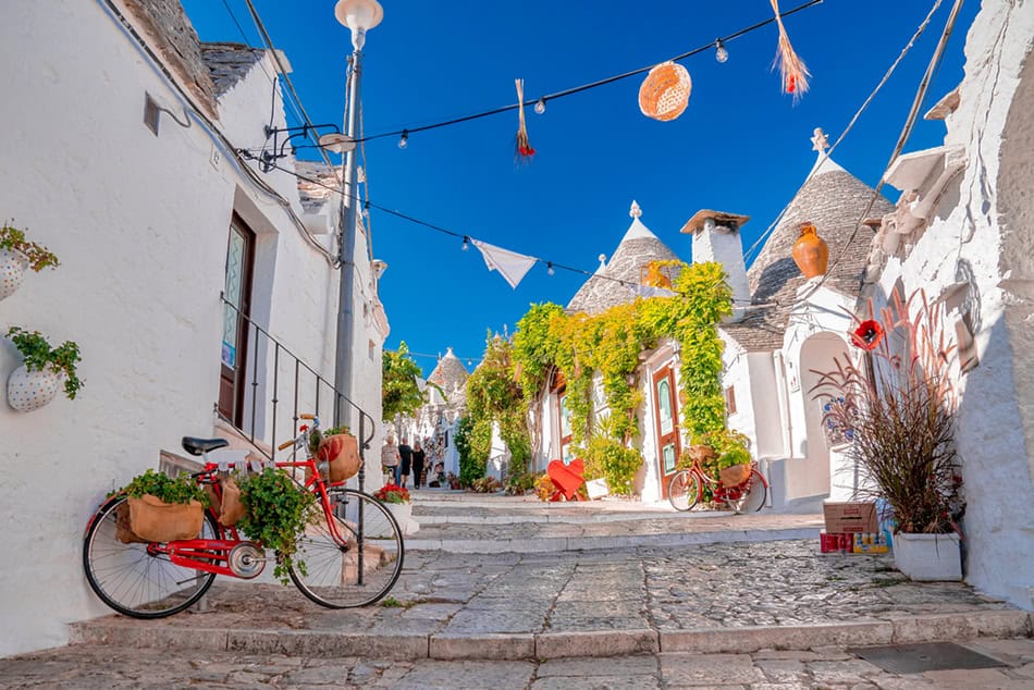 Traditional trulli houses in Alberobello, province Bari, region