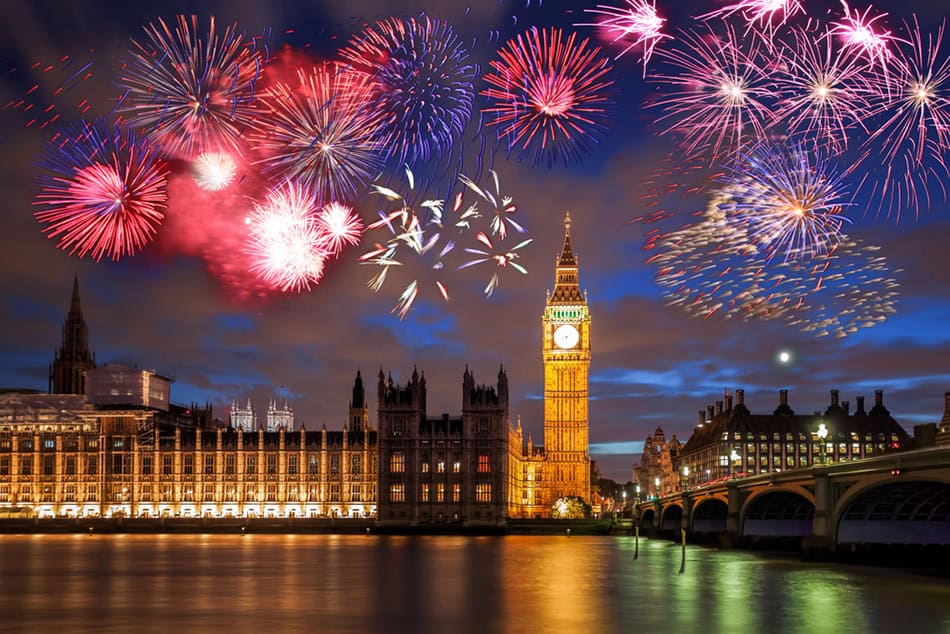 London fireworks NYE