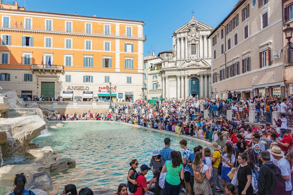 Rome Trevi Fountain Summer