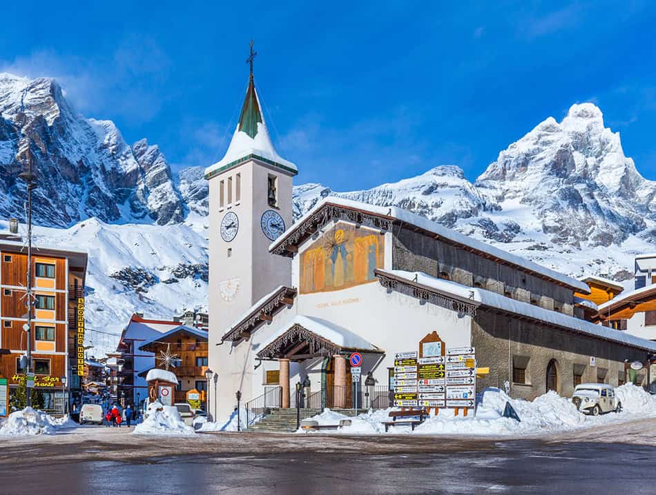 Cervinia, Italy in winter