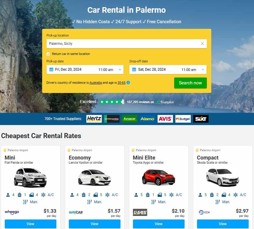 DiscoverCars Renting a Car in Palermo Sicily