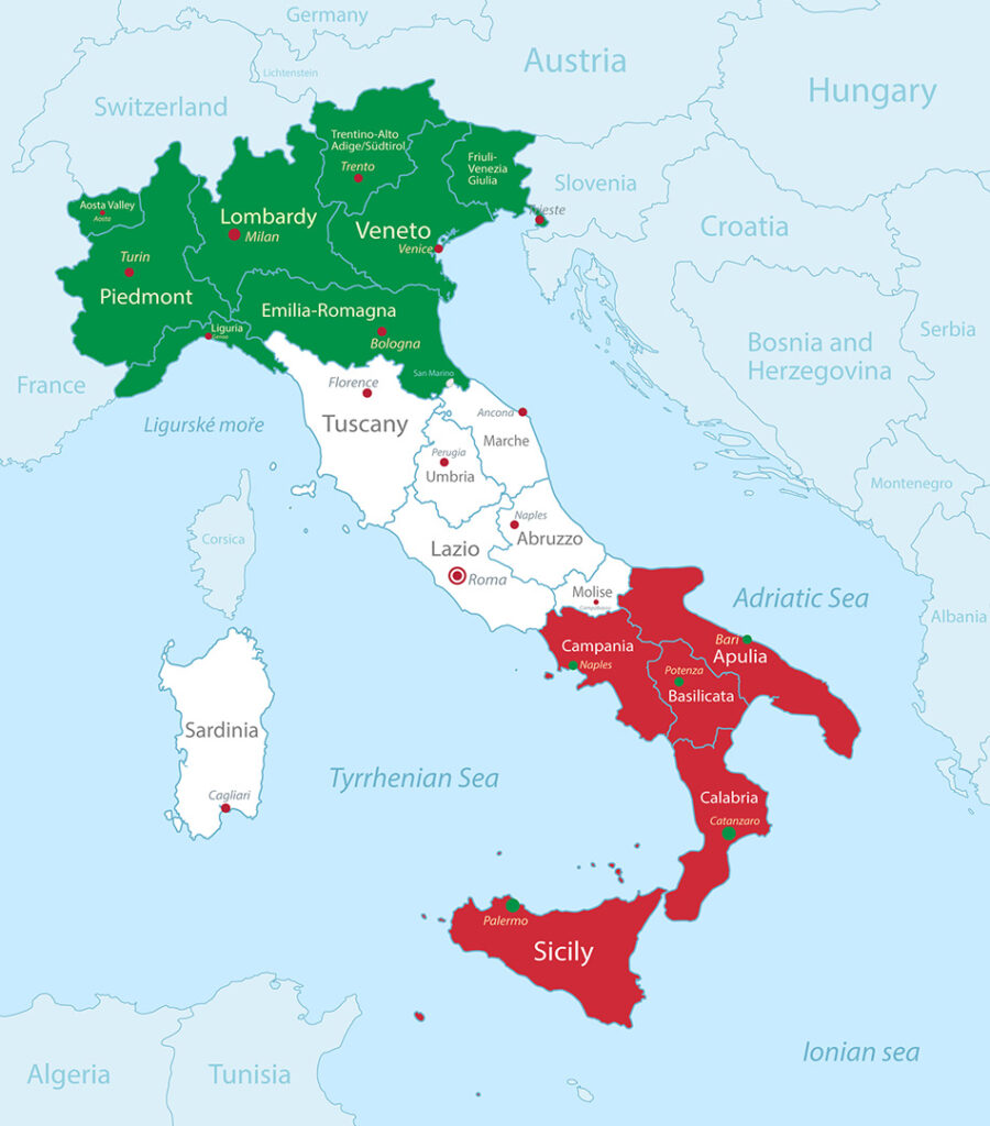 Italy Regions Map