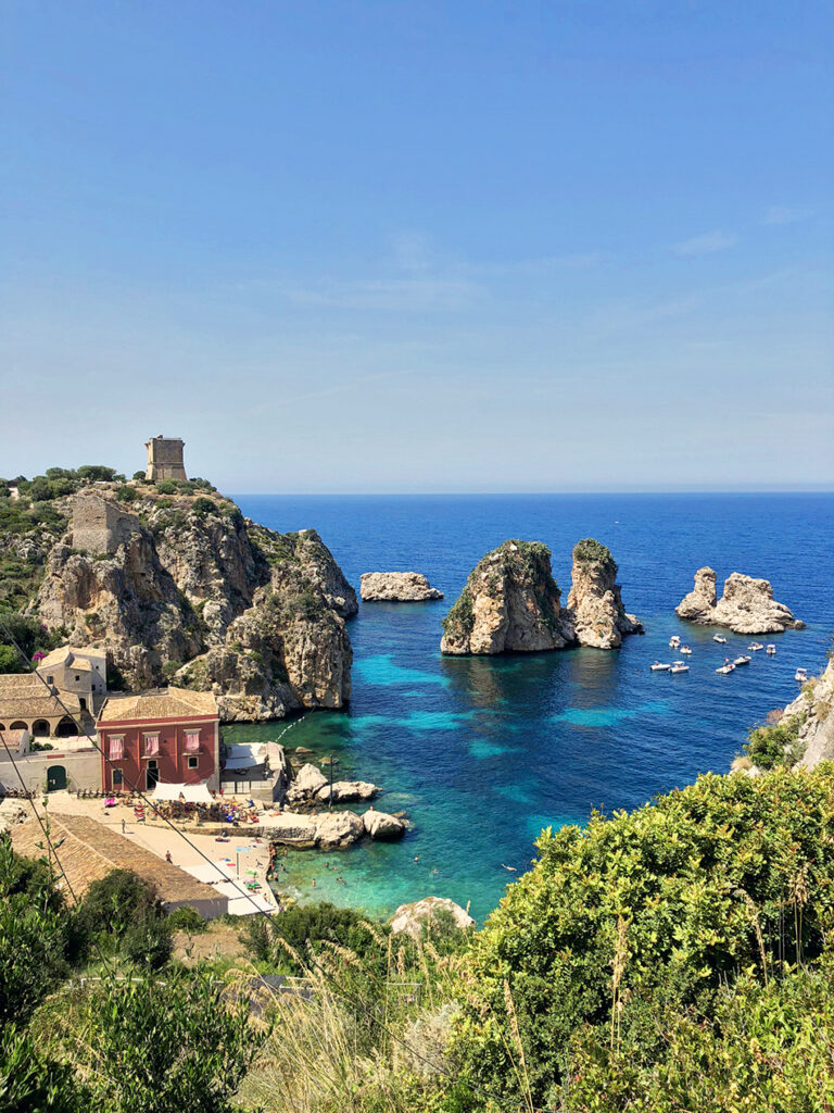 Scopello Beach Day Trip from Trapani Italy in Summer