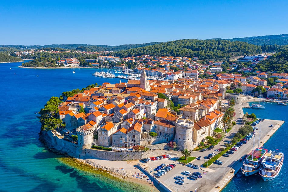 Panorama of Croatian town Korcula