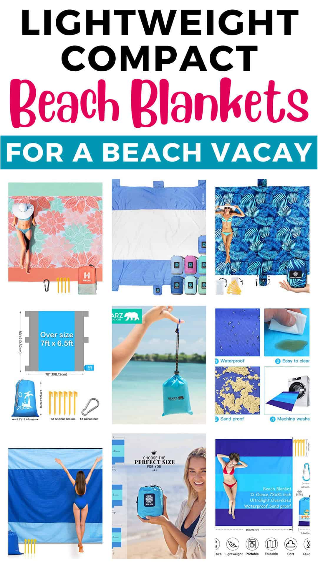 Lightweight Compact Beach Blankets for a Beach Vacay