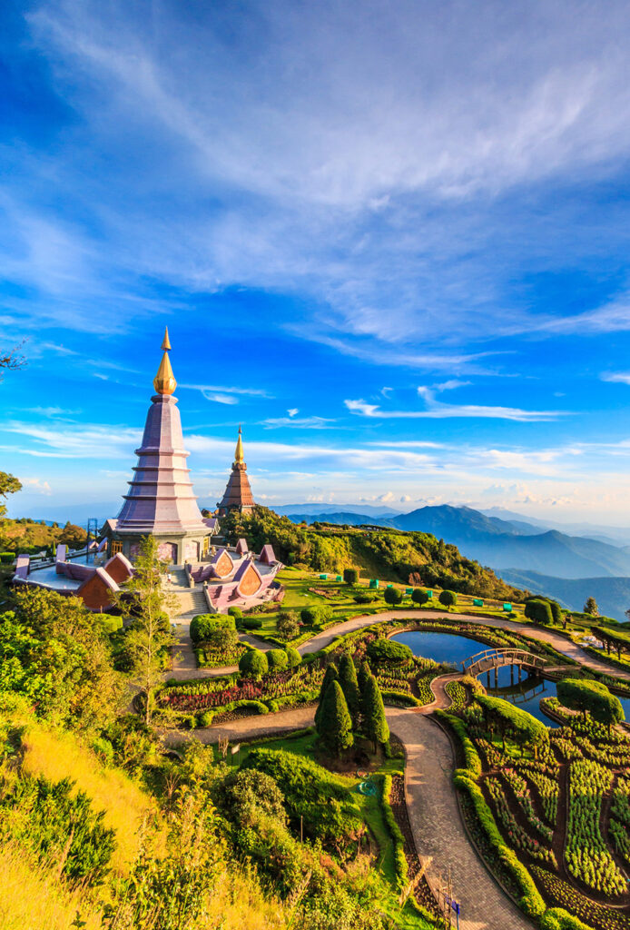 Pagoda in Inthanon national park Chiang Mai Thailand