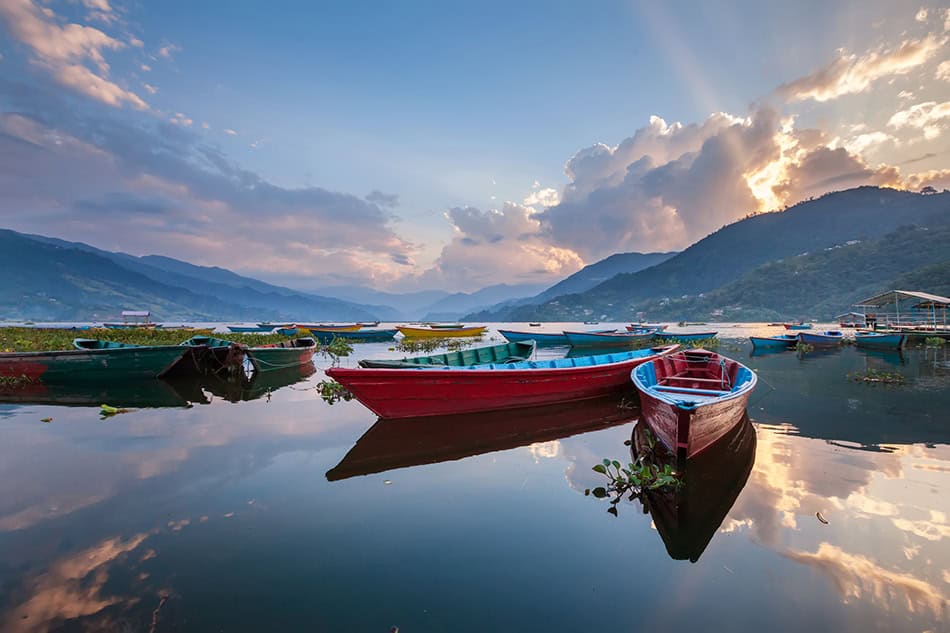 Phewa lake in Pokhara, Nepal