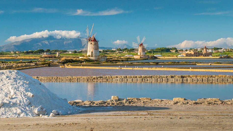 salt pans near Marsala and Trapani, Sicily