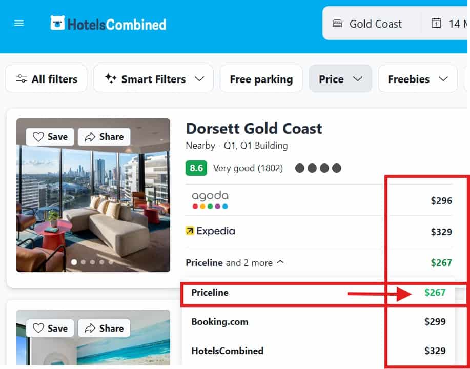 Hotels Combined Price Comparison